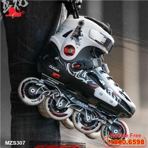 Giày trượt patin Cougar bánh mềm cao cấp MZS307 đen trắng
