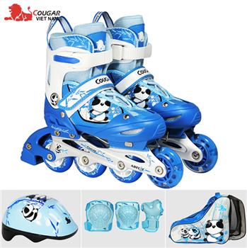 Giày trượt patin trọn bộ Cougar cao cấp MZS757-xanh dương