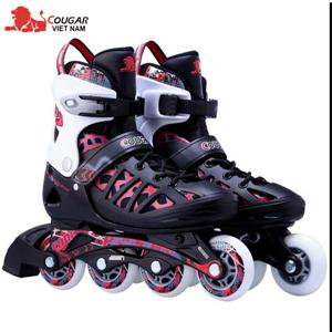 Giầy trượt patin size chân to Cougar 308N - Đỏ đen