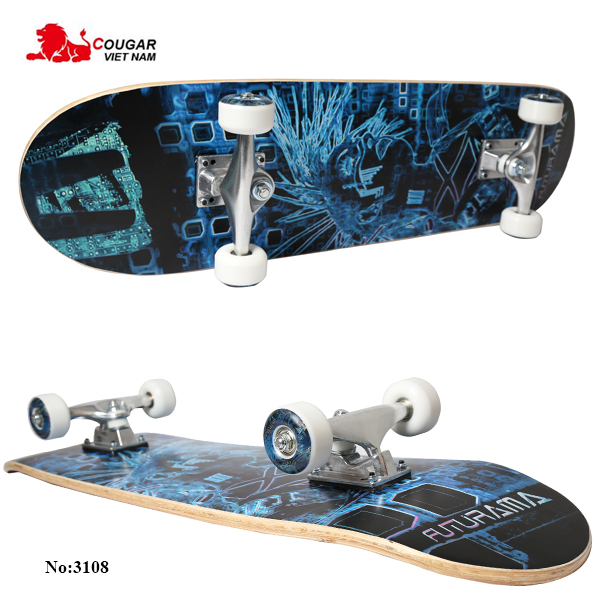 Ván trượt skateboard cao cấp màu xanh 3108-X-1