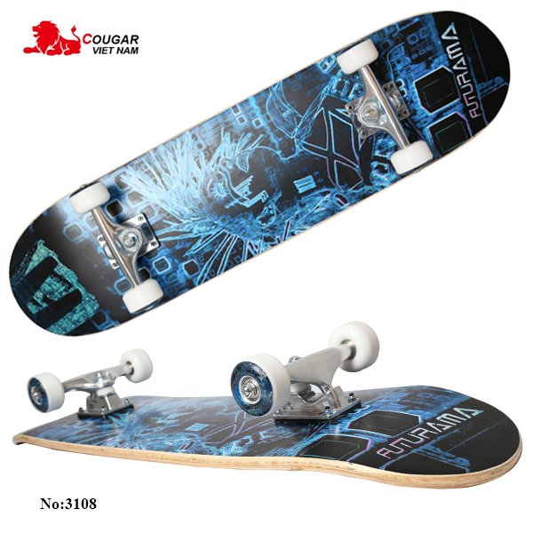 Ván trượt skateboard cao cấp màu xanh 3108-X